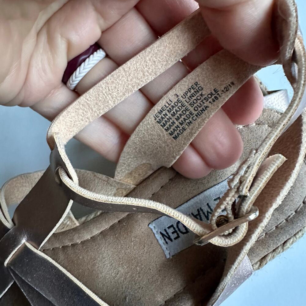 Steve Madden Jemelli Rose Gold Espadrille Gladiator Sandals - Picture 4 of 7